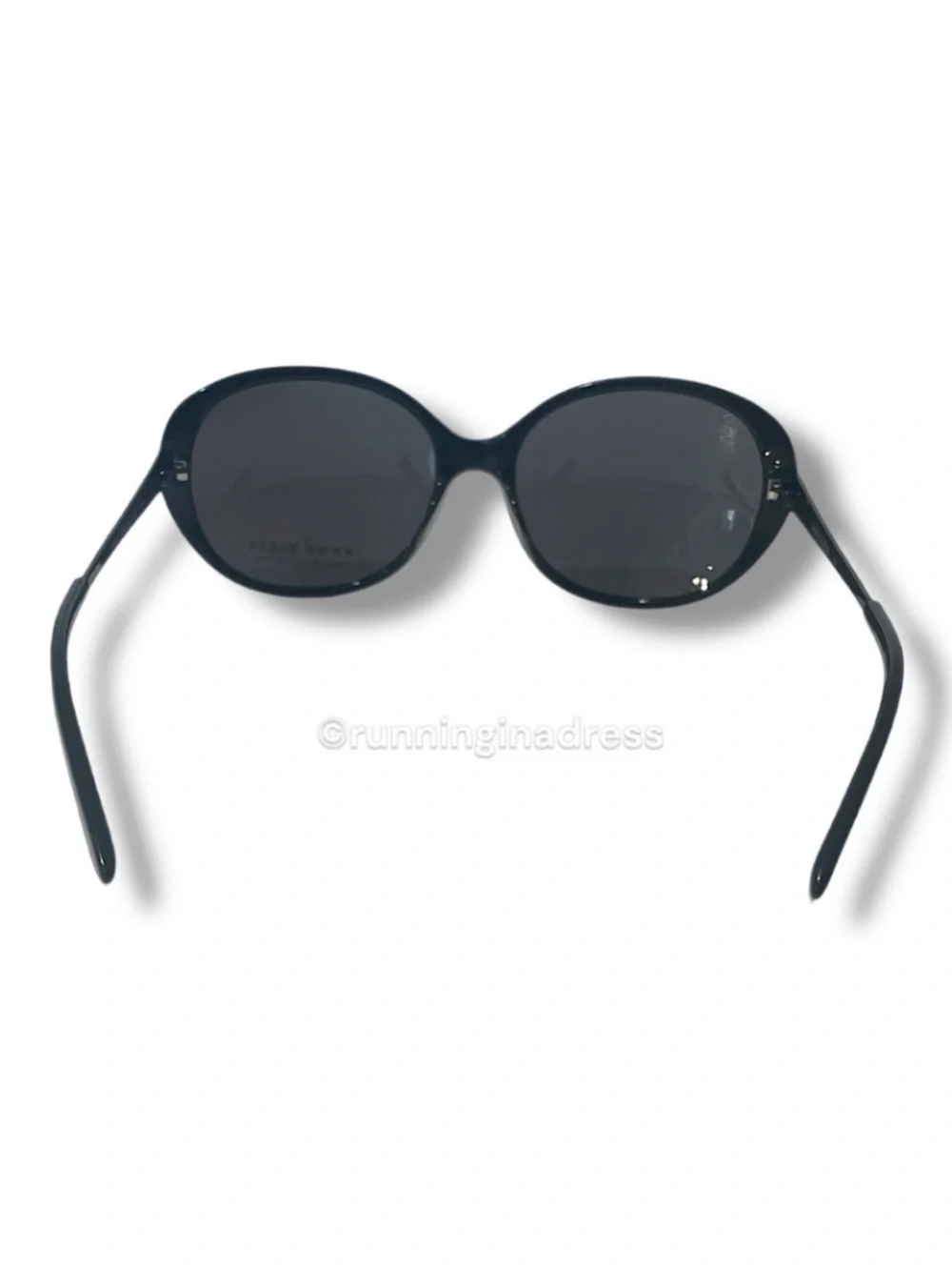 Anne Klein AK7000 Black Oversized Oval Sunglasses / NWOT Y2K Retro Chic UV Sun